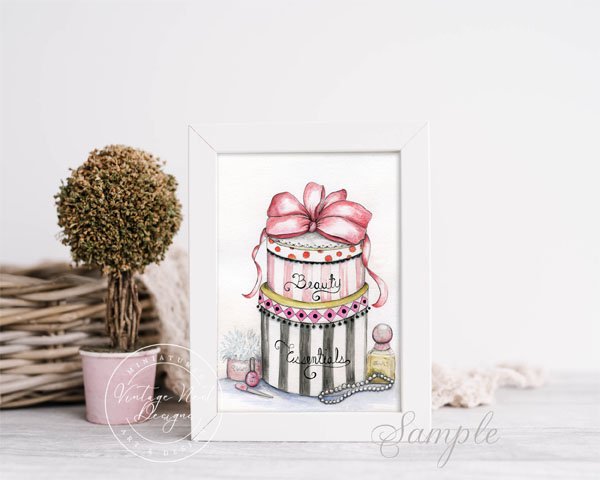 Beauty Essentials No.1 Digital Prints Watercolor Painting image 2