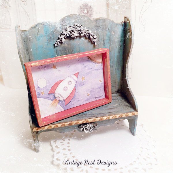 Sun Moon Stars Rocket Ship No.3:1 Dollhouse Miniature Handmade image 9