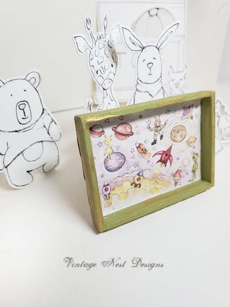Sun Moon Stars Rocket Ship No.1:1 Dollhouse Miniature Handmade image 1