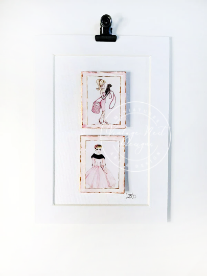 Barbies No.1 Watercolors White Matted image 2