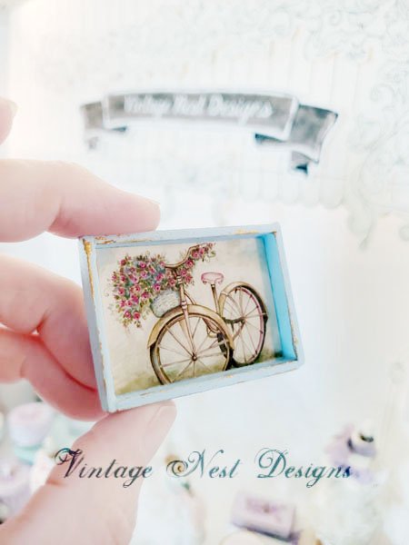 Roses & Bicycle No.1:1 Dollhouse Miniature Handmade image 5