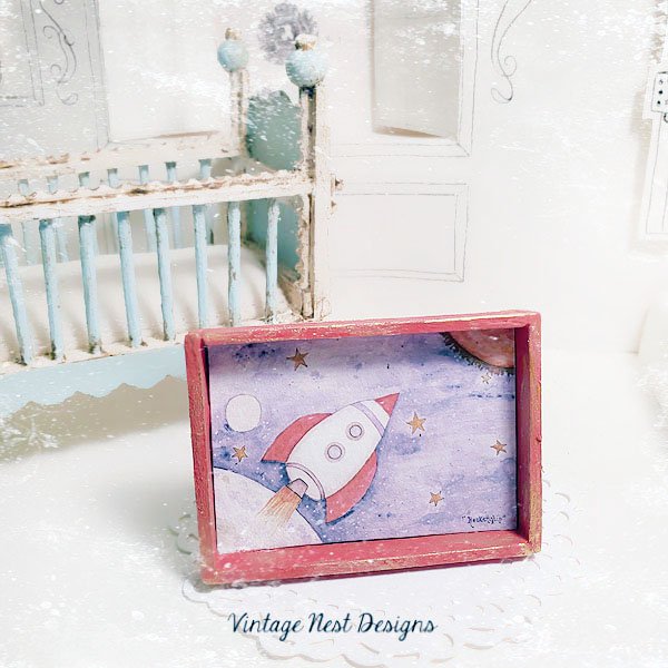 Sun Moon Stars Rocket Ship No.3:1 Dollhouse Miniature Handmade image 0