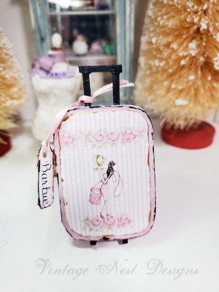 Vintage Barbie No.4:3 Luggage Suitcase Dollhouse Miniature Handmade image 0
