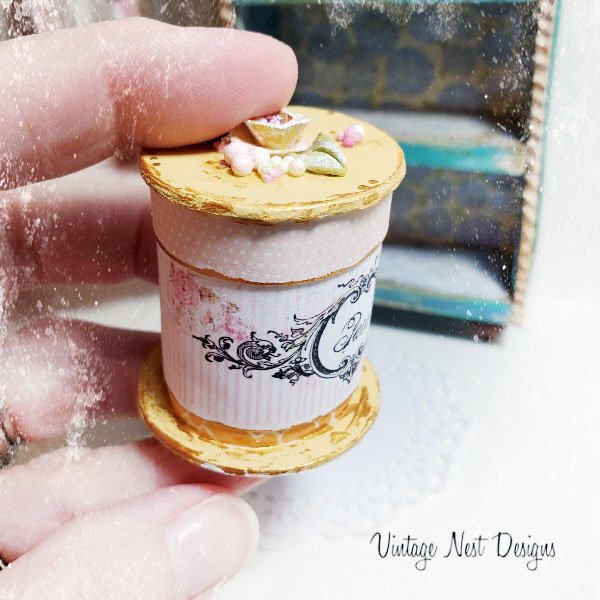 Hat Band Box No.90 Dollhouse Miniature Handmade image 6