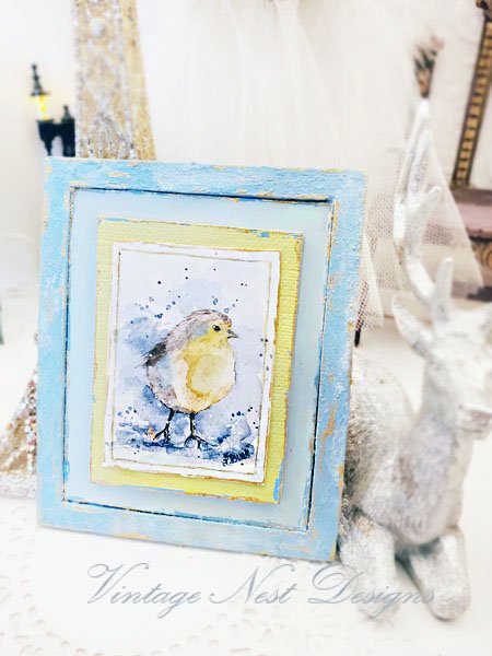 Bird No.1:2 Dollhouse Miniature Handmade Wooden Framed Art image 3