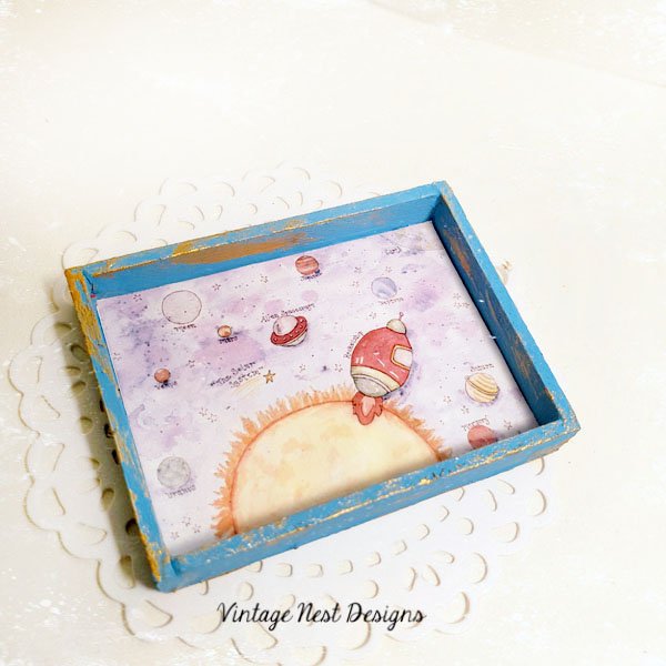 Sun Moon Stars Rocket Ship No.2:1 Dollhouse Miniature Handmade image 2