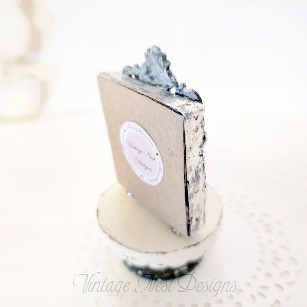 Metal Valentine Framed Heart No.1 Dollhouse Miniature Handmade Framed Wooden Art image 2