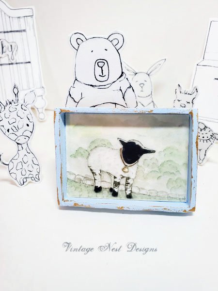 Nursery Lamb No.1:1 Dollhouse Miniature Handmade image 0