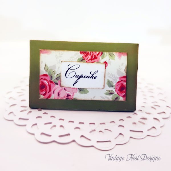 Cupcake Sign No.32 Dollhouse Miniature Handmade image 0