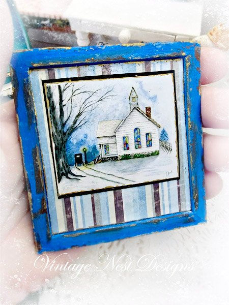 Sunday Arrival No.1:3 Dollhouse Miniature Handmade Wooden Framed Art image 1