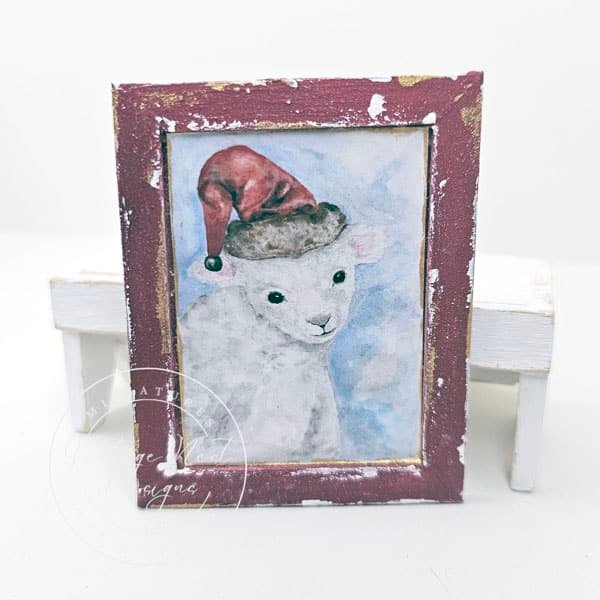 Christmas Lamb No.1:2 Dollhouse Miniature Handmade image 0