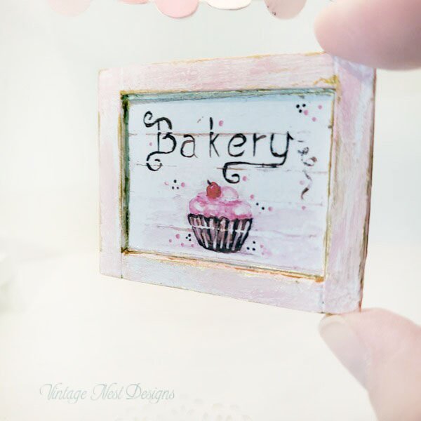 Bakery Sign No.1:3 Dollhouse Miniature Handmade image 2