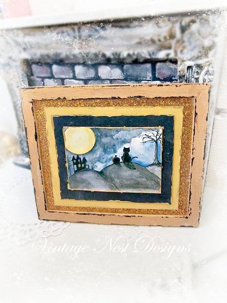Cat & the Moon No.1:4 Dollhouse Miniature Handmade image 1