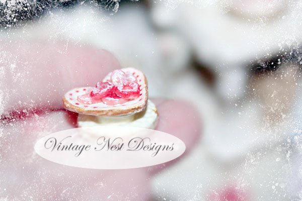 Valentine Heart Cookies No.1 Dollhouse Miniature Handmade image 4