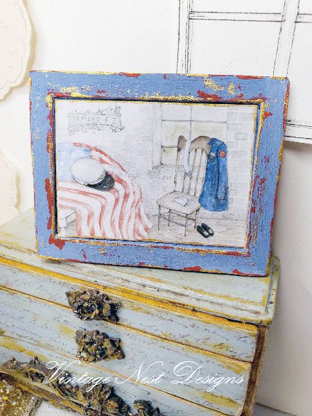 Semper Fi No.1:1 Handmade Dollhouse Miniature Wooden Framed Art image 4