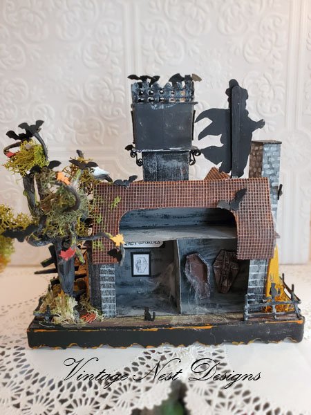 Haunted Halloween Mansion No.2 Dollhouse Miniature Handmade image 4