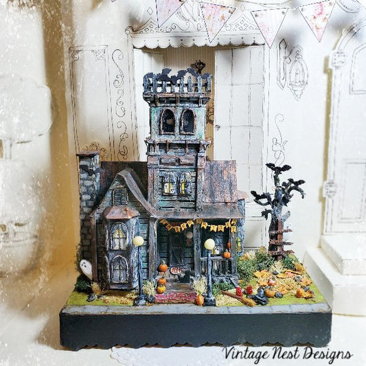 Haunted Halloween Dollhouse Mansion No.1 Handmade Miniature image 0