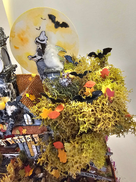 Miniature Haunted Halloween Dollhouse Mansion No.3 Handmade One of a Kind Collectible Artist Made