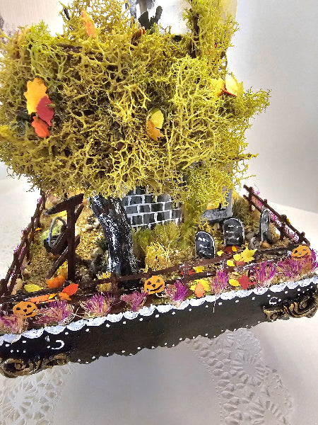 Miniature Haunted Halloween Dollhouse Mansion No.3 Handmade One of a Kind Collectible Artist Made
