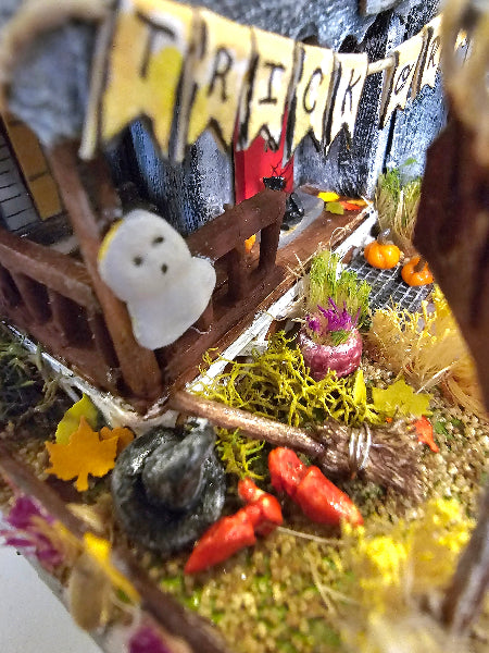 Miniature Haunted Halloween Dollhouse Mansion No.3 Handmade One of a Kind Collectible Artist Made