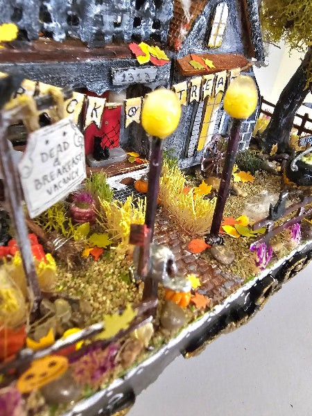 Miniature Haunted Halloween Dollhouse Mansion No.3 Handmade One of a Kind Collectible Artist Made