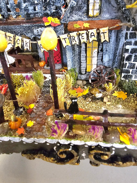 Miniature Haunted Halloween Dollhouse Mansion No.3 Handmade One of a Kind Collectible Artist Made