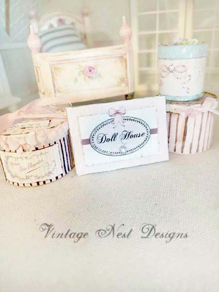 Dollhouse Sign No.1:3 Dollhouse Miniature Handmade Framed Art image 3