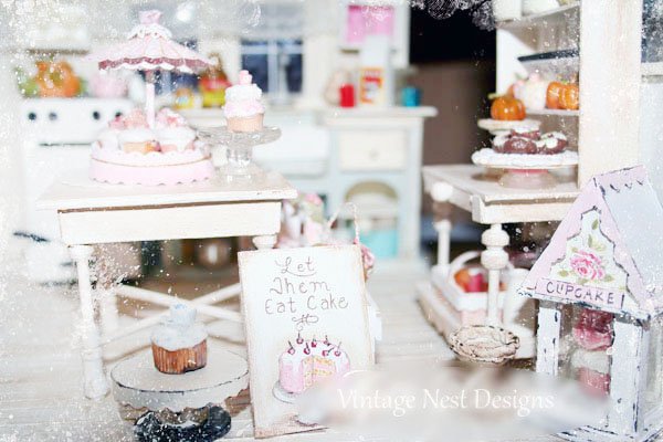 Let them eat Cake No.1:3 Dollhouse Miniature Handmade Framed Art image 1