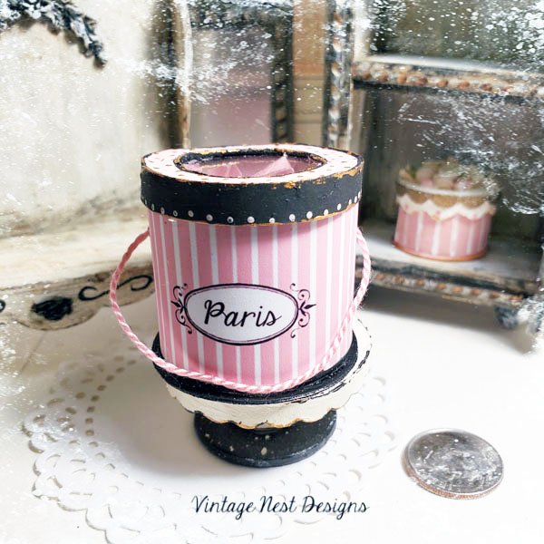 Hat Band Box No.68 Dollhouse Miniature Handmade image 0