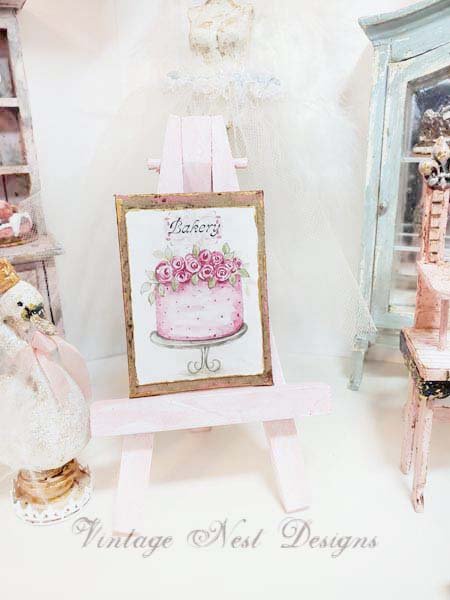 Cake No.7:9 Dollhouse Miniature Handmade framed Art image 4