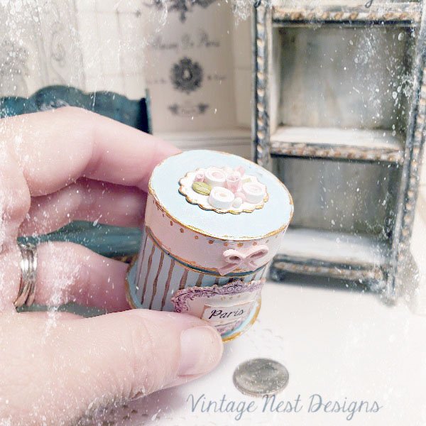 Hat Band Box No.69 Dollhouse Miniature Handmade image 5