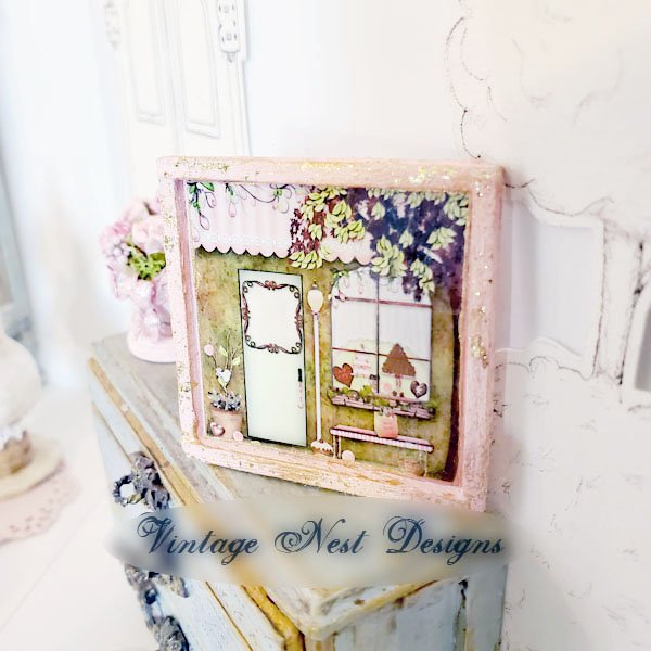 The Sweet Shop No.1:2 Dollhouse Miniature Handmade Wooden Framed Art image 0
