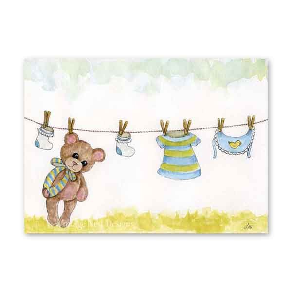 Baby Bear Nursery Art No.1 Digital Prints Watercolor Painting image 2