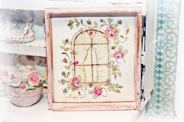 Bird Nest Faux Window No.1:1 Handmade Dollhouse Miniature image 0