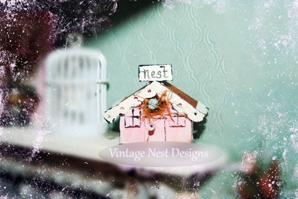 Bird Nest House No.3 Dollhouse Miniature Handmade image 5