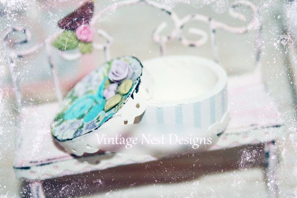 Box No.3 Blue-Lavender Dollhouse Miniature Handmade image 3