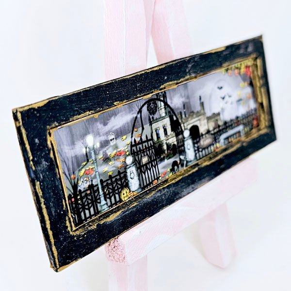 Spooky Nights No.1:1 Dollhouse Miniature Handmade Wooden Framed Miniature image 5