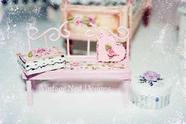 Metal & Wood Bench No.2 Dollhouse Miniature Handmade image 0