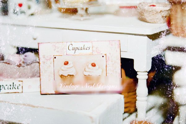 Le Treats No.1:2 Dollhouse Miniature Handmade Framed Art image 1