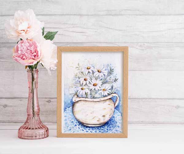 Daisies No.1 Original Watercolor Painting image 4
