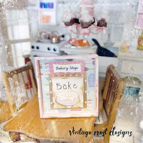 Bakery Sign No.18 Dollhouse Miniature Handmade image 1