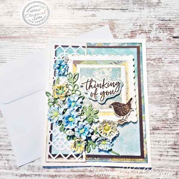 Thinking of You Card No.1 Greeting Blank Inside Handmade One of a Kind image 1