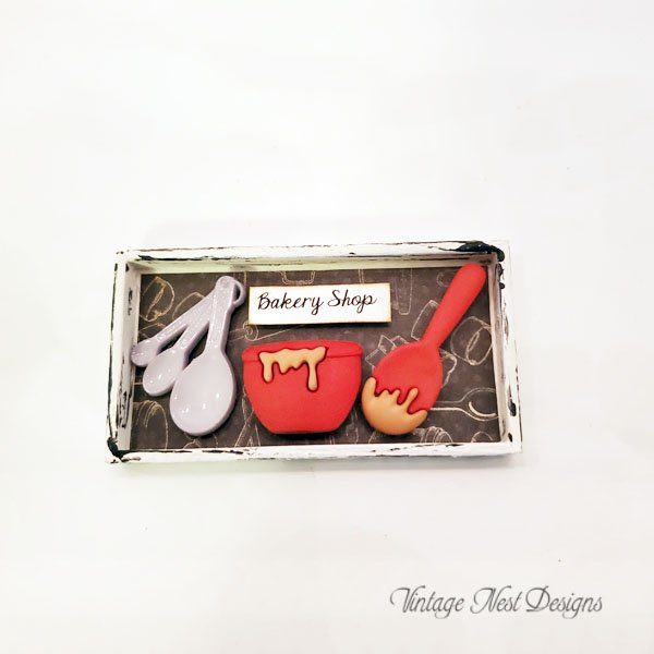 Bakery Sign No.6 Dollhouse Miniature Handmade Wooden Framed Art image 3
