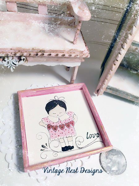 Valentine Girl No.1 Dollhouse Miniature Handmade image 2