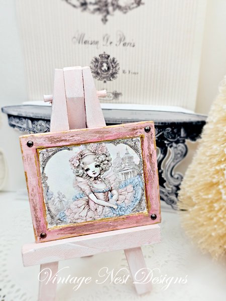 Young Marie No.1:1 Dollhouse Miniature Handmade Framed Art image 6