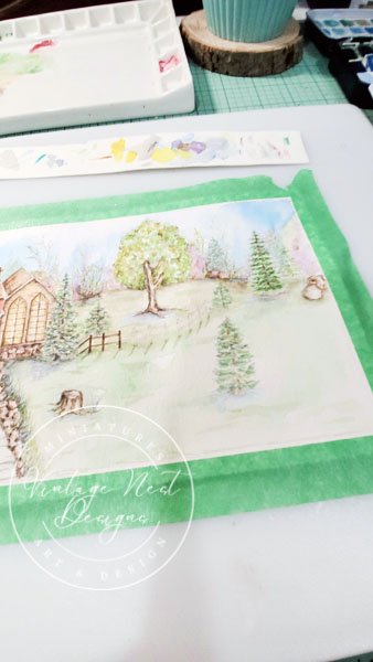 Church in the Woods No.2 Digital Prints Watercolor Painting image 10