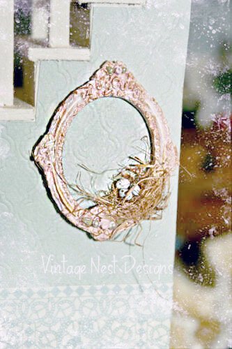 Porcelain Bird Nest Frame No.1 Dollhouse Miniature Handmade image 5