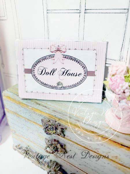Dollhouse Sign No.1:3 Dollhouse Miniature Handmade Framed Art image 1