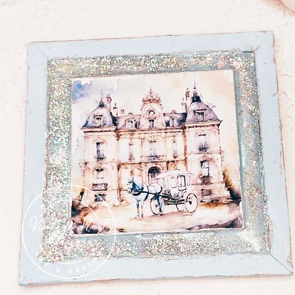 Horse and Carriage No.2:1 Dollhouse Miniature Handmade Wooden Framed Art image 3