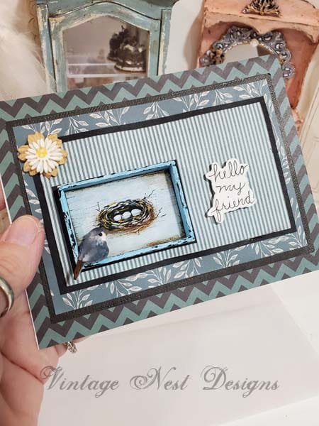 Bird Nest No.26 Greeting Blank Inside Handmade One of a Kind image 4